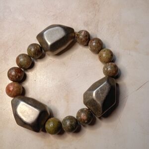 Autumn Jasper Stretch Bracelet With Large Beads